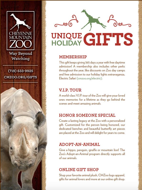 cheyenne mountain zoo gift guide