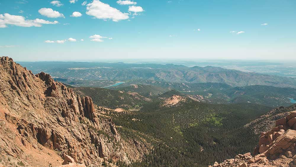 View from summit of Pikes Peak
