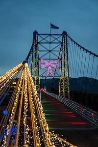 Christmas lights on Royal Gorge Bridge