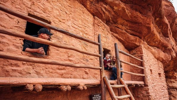 Family at the Manitou Cliff Dwellings