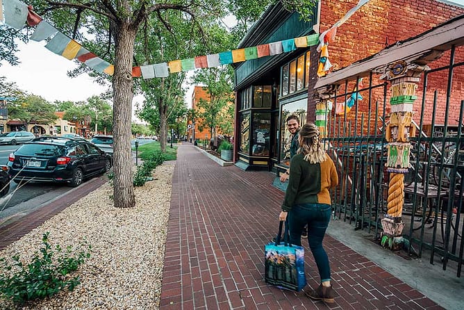 A couple walking in Old Colorado City.