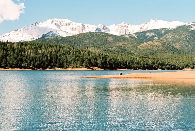 View of Pikes Peak from Catamount Reservoir