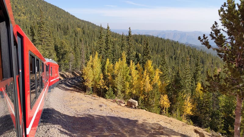 Fall views from Pikes Peak Cog Railway window