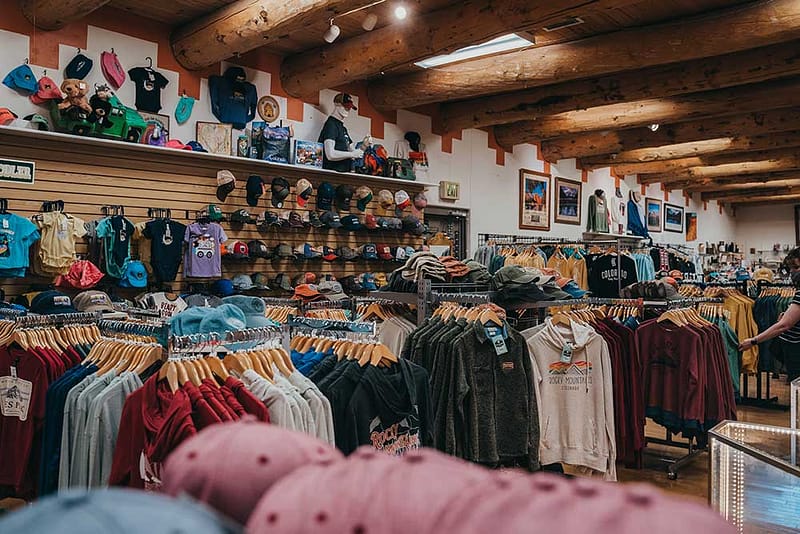 Clothing section at the Garden of the Gods Trading Post