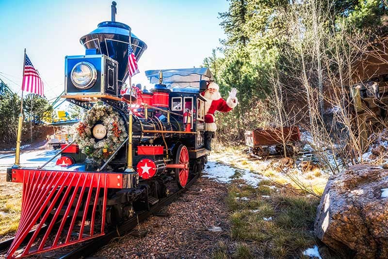 Santa on train at North pole