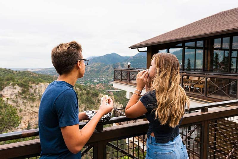 Couple eating at the Cave of the Winds