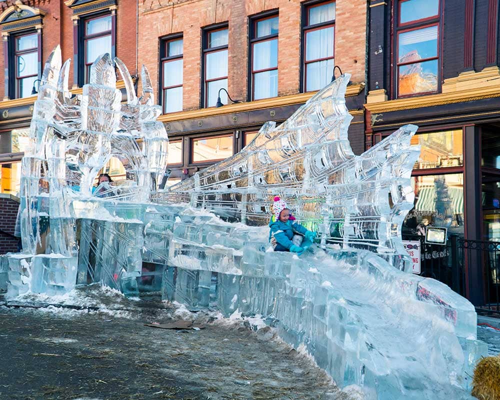 Ice slide at Cripple Creek Ice Festival