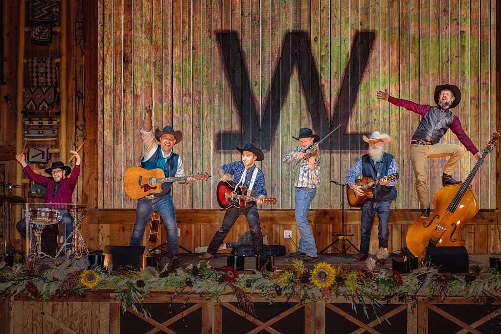 The Flying W Wranglers perform on the Flying W Ranch stage.