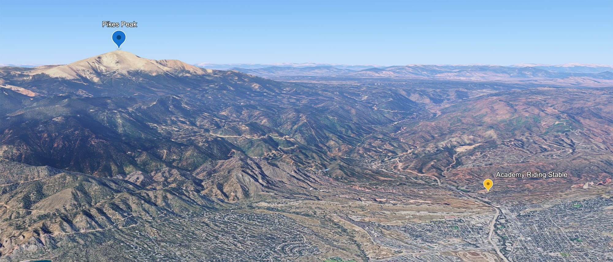 Academy Riding Stables Google Earth map.