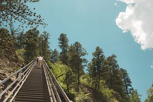 A look at the steep stairs to the top of Seven Falls.