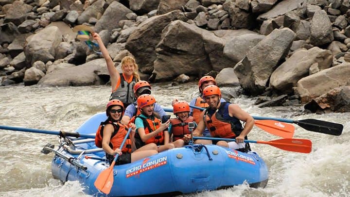 People rafting with Echo Canyon River Expeditions.
