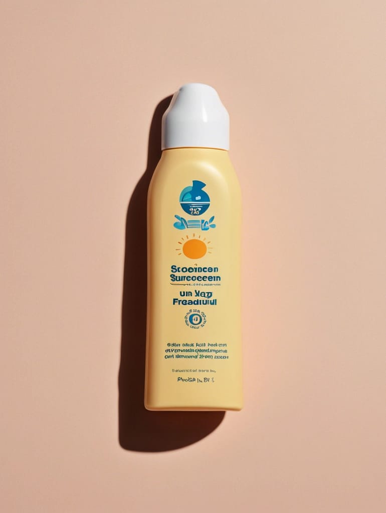 Bottle of sunscreen