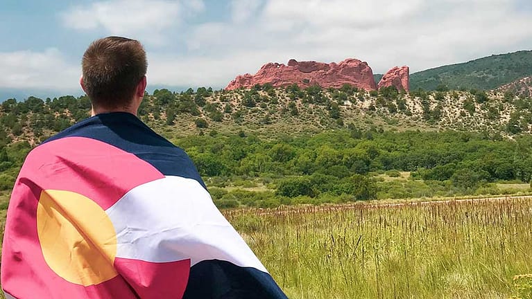 Locals Discount Colorado flag garden of the gods