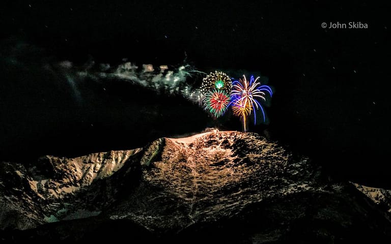 Fireworks off Pikes Peak by John Skiba