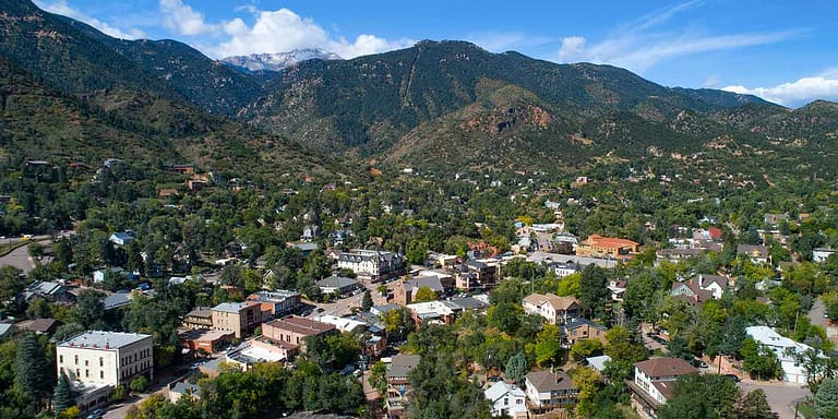 manitou springs drone shot