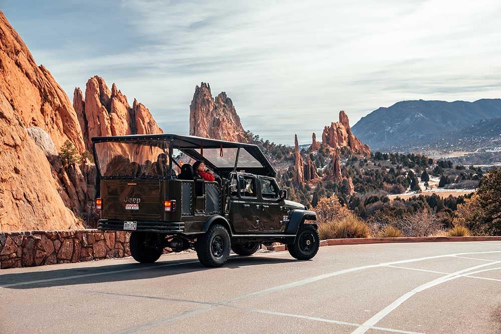 Adventures Out West jeep in Garden of the Gods.