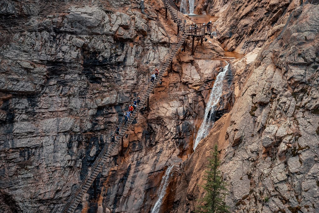 Aerial view of Seven Falls