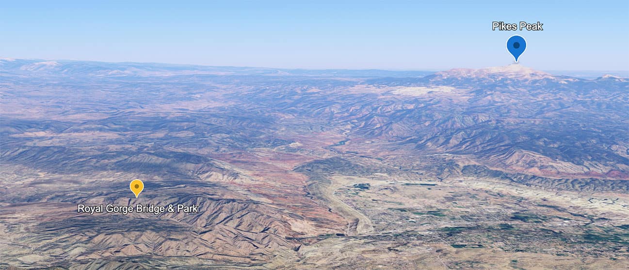 Royal Gorge Bridge and Park Google Earth map