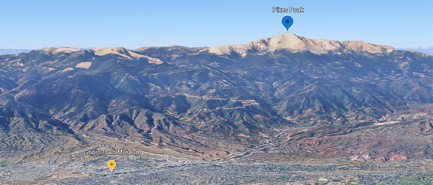 Ghost Town Museum Google Earth Map.