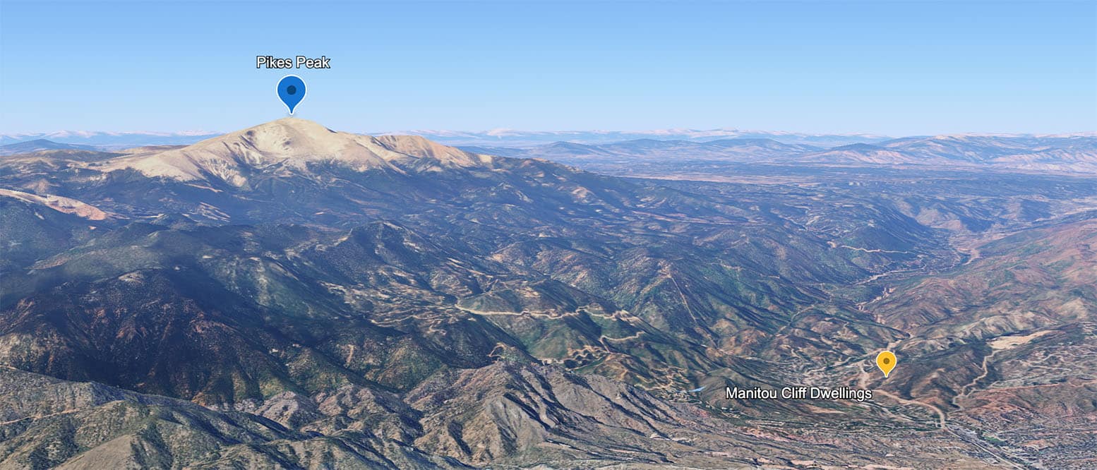Manitou Cliff Dwellings Google Earth map