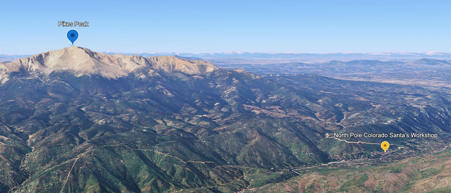 North Pole - Santa's Workshop Google Earth map.