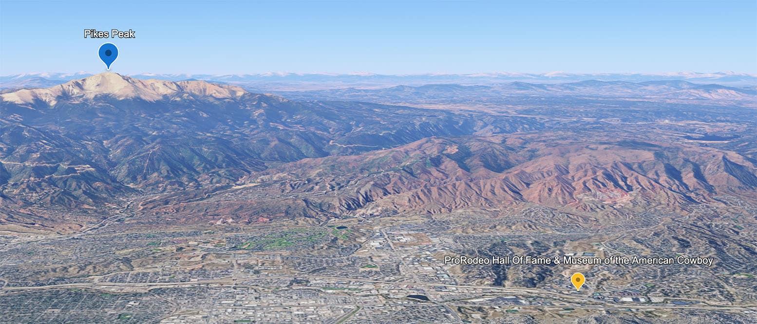 Pro Rodeo Hall of Fame Google Earth map.
