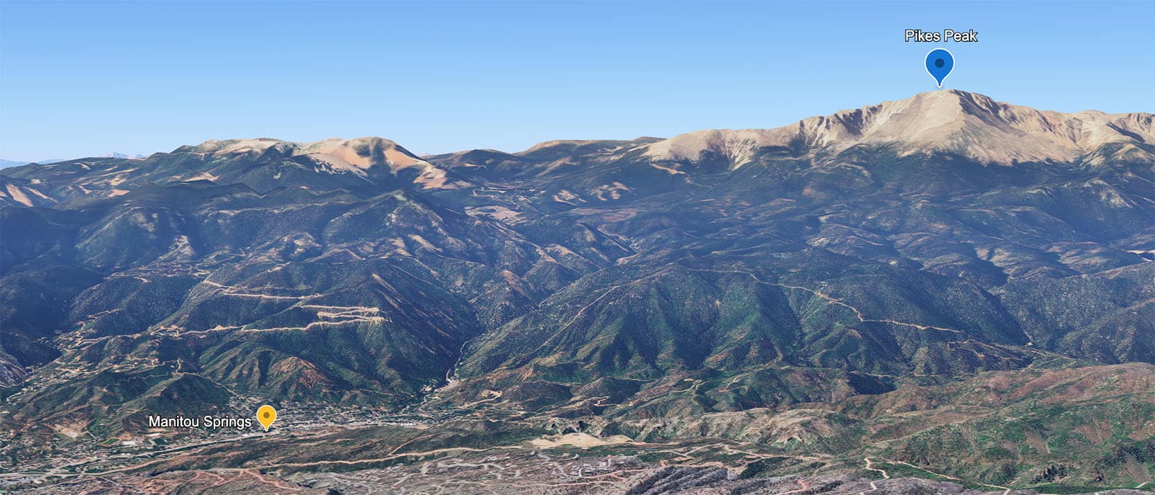 Historic Manitou Springs Google Earth map