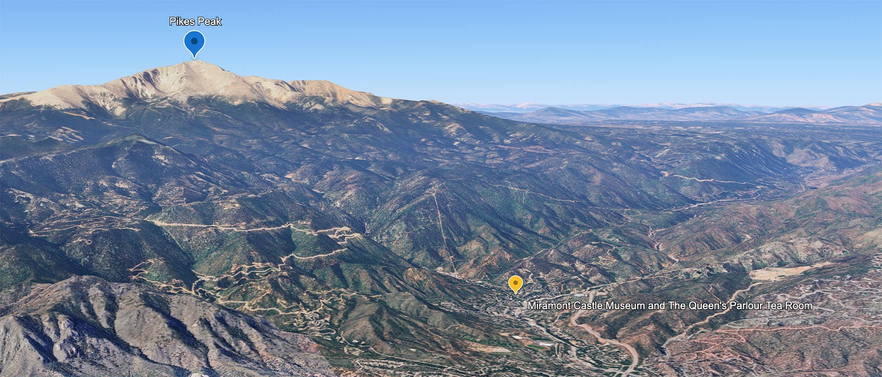 Miramont Castle Museum Google Earth map.