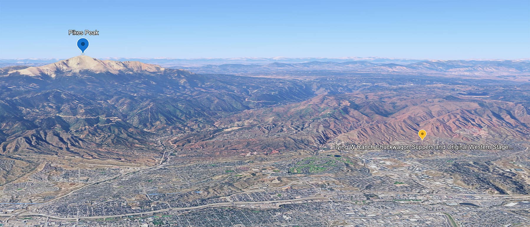 Flying W Ranch Chuckwagon Google Earth map.