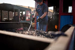 Conductor at the Cripple Creek and Victor Narrow Gauge Railroad.