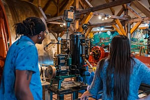 People at the Western Museum of Mining and Industry.