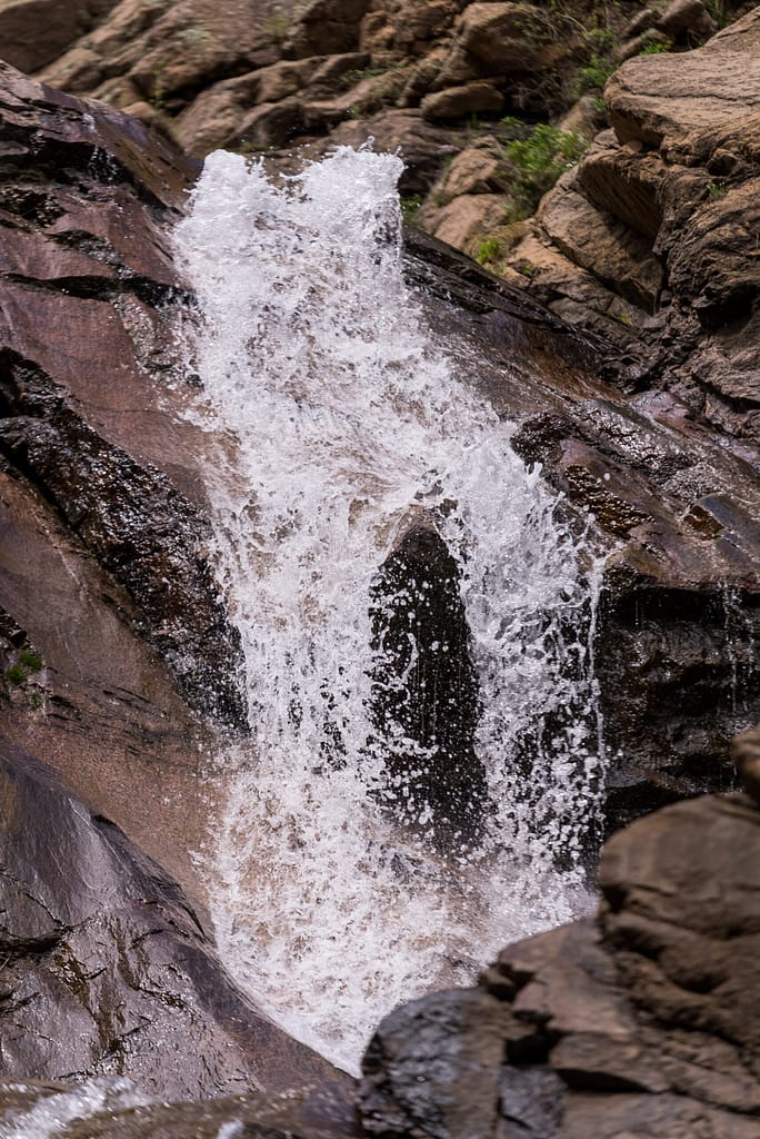 Closeup of Seven Falls waterfall
