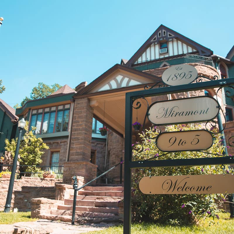 miramont castle entrance sign