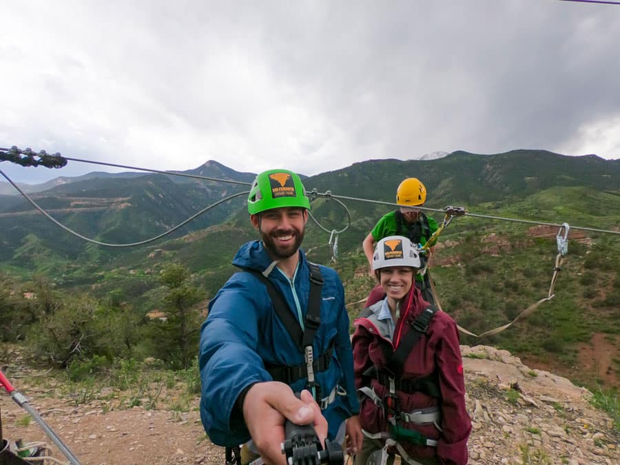 cave of the winds zipline couple